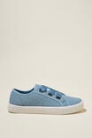 Poppy Ribbon Lace Up Plimsoll, BLUE FLORAL - alternate image 1