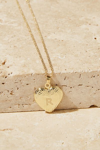 Personalised Premium Pendant Necklace Gold Plated, GOLD PLATED HEART LOCKET