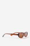 Ophelia Oval Sunglasses, WALNUT - example image 3