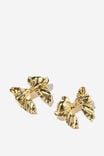 Mid Charm Earring, GOLD PLATED DROP BOWS - alternate image 1