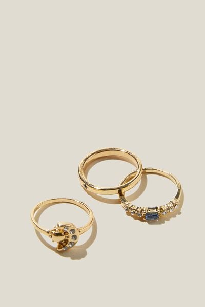 Multipack Rings Fine, GOLD PLATED SAPPHIRE DIA