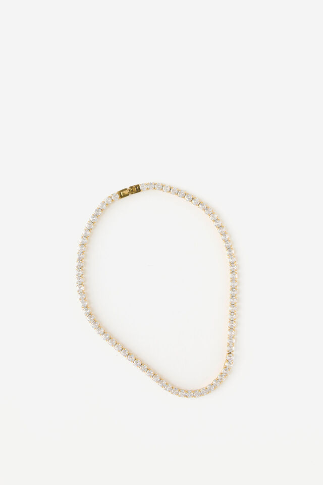Rubi X Luyanda Zwane, WATERPROOF NECKLACE GOLD DIA TENNIS