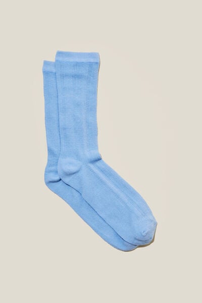 Pretty Pointelle Socks, BLUE