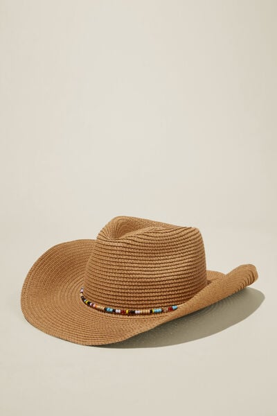 Marley Cowboy Hat, TAN/MULTI BEADS