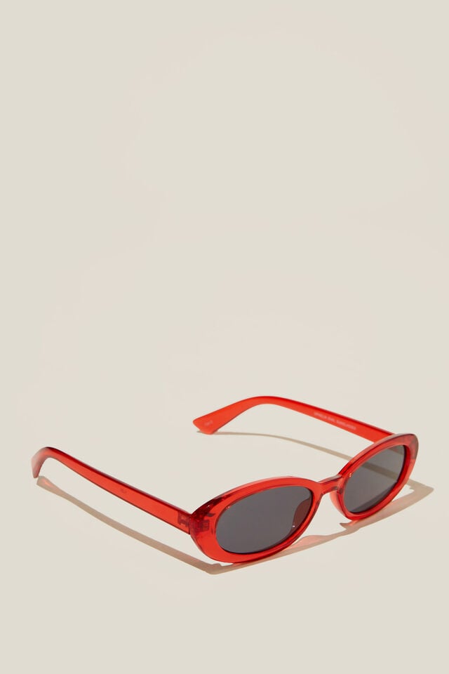 Ophelia Oval Sunglasses, SCARLET RED