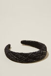 Tiara De Cabelo - Paris Padded Headband, BLACK TWEED - vista alternativa 1