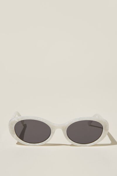 Carter Oval Sunglasses, PEARL