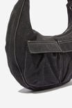 Bowie Crescent Cross Body Bag, WASHED BLACK DENIM/POCKETS - alternate image 2