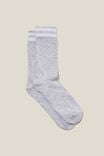 Sporty Femme Sports Sock, GREY/WHITE STRIPE HEARTS - alternate image 1