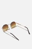 Emmi Metal Frame Sunglasses, BROWN/ GOLD - alternate image 3