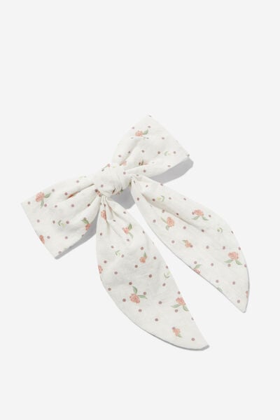 Heidi Hair Bow, LAYLA ROSE WHITE