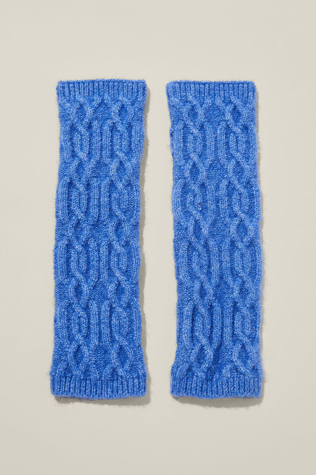 Olivia Knit Arm Warmer, BLUE MARLE