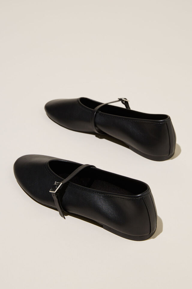 Amy Fine Mary Jane Ballet, BLACK SMOOTH