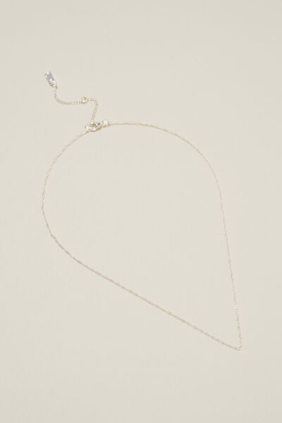 Fine Chain Necklace, SILVER PLATED FINE TWIST CHAIN