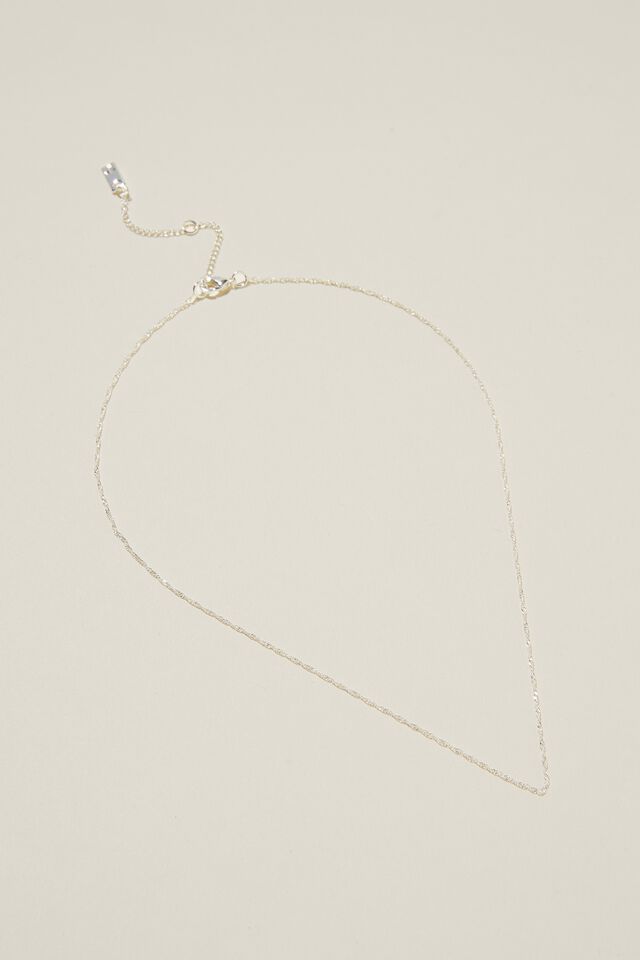 Colar - Fine Chain Necklace, SILVER PLATED FINE TWIST CHAIN