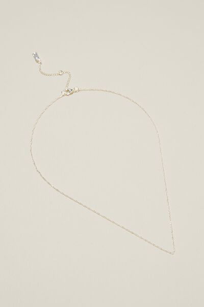 Fine Chain Necklace, SILVER PLATED FINE TWIST CHAIN