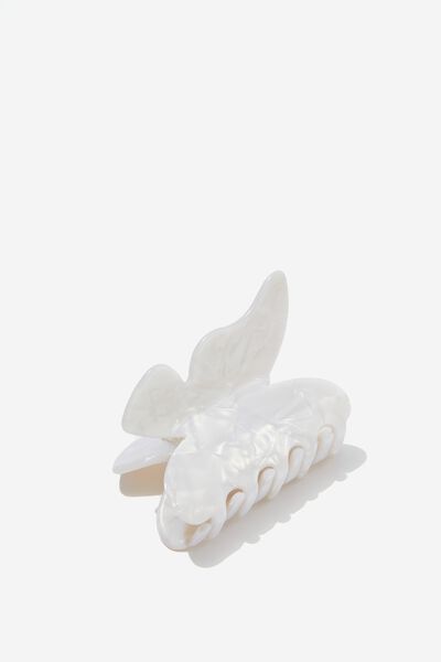 Brylee Butterfly Hair Claw, WHITE MARBLE
