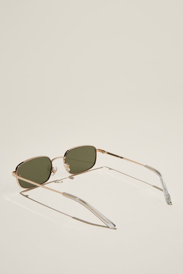 Taylor Metal Sunglasses, GOLD/DARK GREEN
