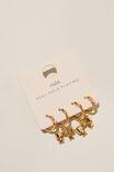 2Pk Mid Earring, GOLD PLATED BOWS - alternate image 2