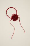 Choker Necklace, VINTAGE RED WRAP CORSAGE FLOWER - alternate image 1