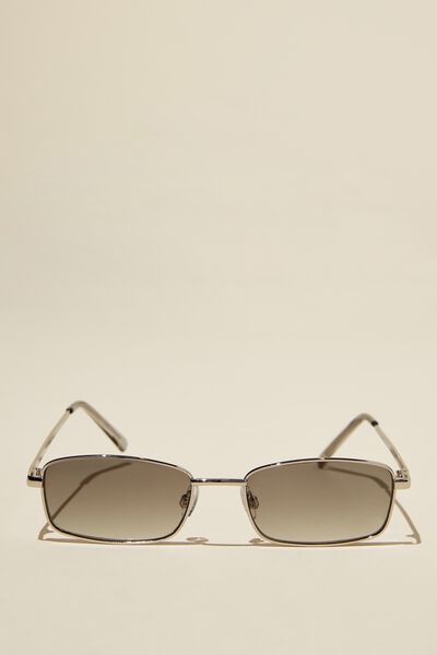Mila Metal Frame Sunglasses, SILVER/GREEN
