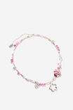 Beaded Necklace, SILVER PLATED GLASS ECLECTIC PINK - alternate image 1