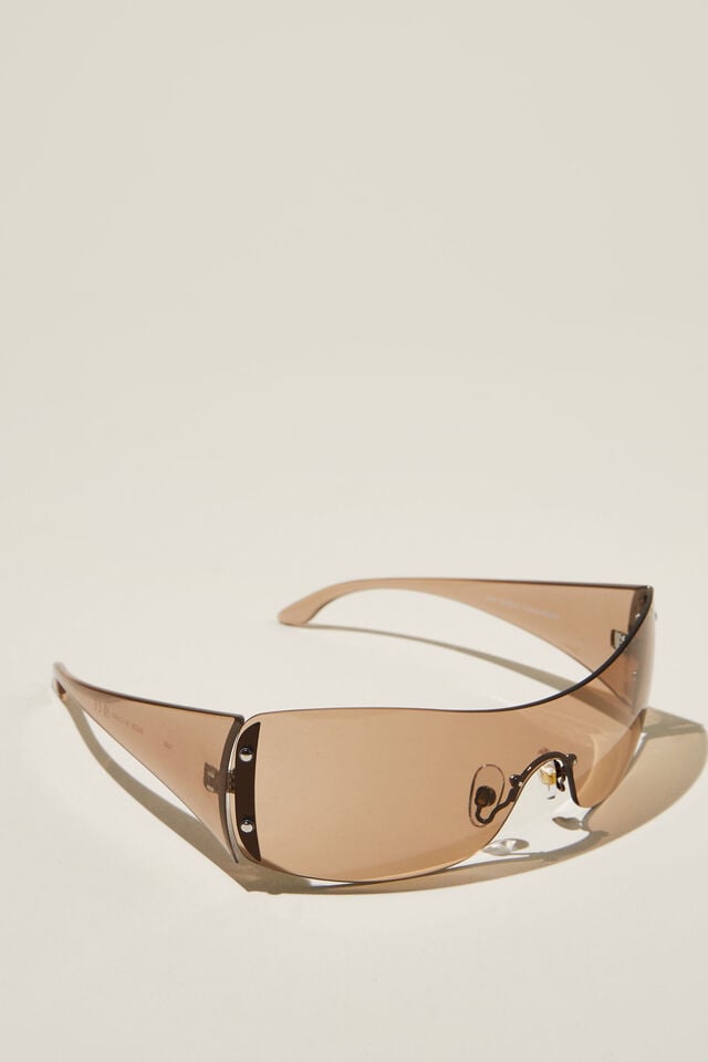 Simi Shield Sunglasses, CHESTNUT