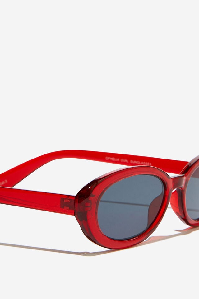 Ophelia Oval Sunglasses, SCARLET RED