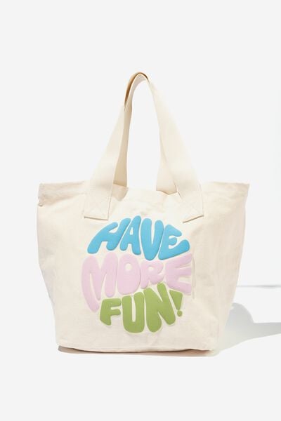Everyday Canvas Tote, NATURAL/HAVE MORE FUN