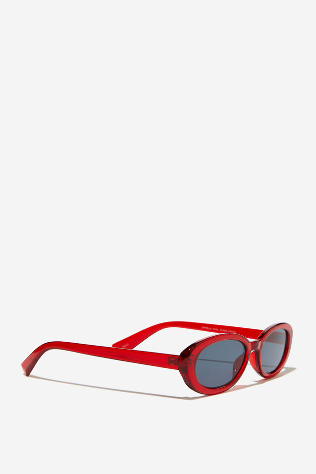 Ophelia Oval Sunglasses, SCARLET RED