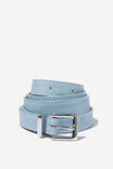 Sutton Skinny Belt, BREEZY BLUE NUBUCK/WHITE - alternate image 1