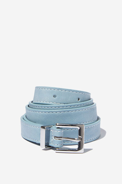 Sutton Skinny Belt, BREEZY BLUE NUBUCK/WHITE