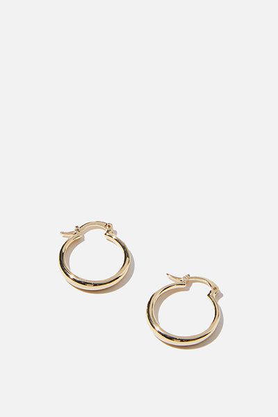 Premium Everyday Hoop Gold Plated, GOLD PLATED TUBULAR