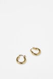 Premium Plated Small Hoop Earring, GOLD TUBE - example image 1