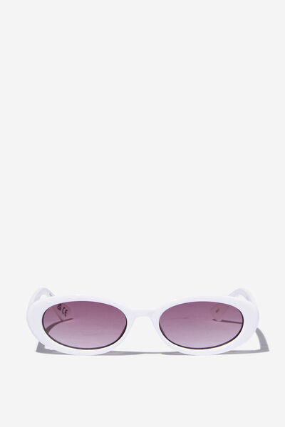 Ophelia Oval Sunglasses, ECRU