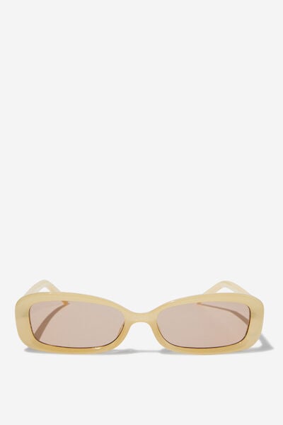 Slim Abby Rectangle Sunglasses, DANDELION