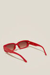 Abby Rectangle Sunglasses, SCARLET RED - alternate image 3