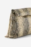 Jennifer Roll Clutch Bag, ECRU REPTILE TEXTURE - example image 2