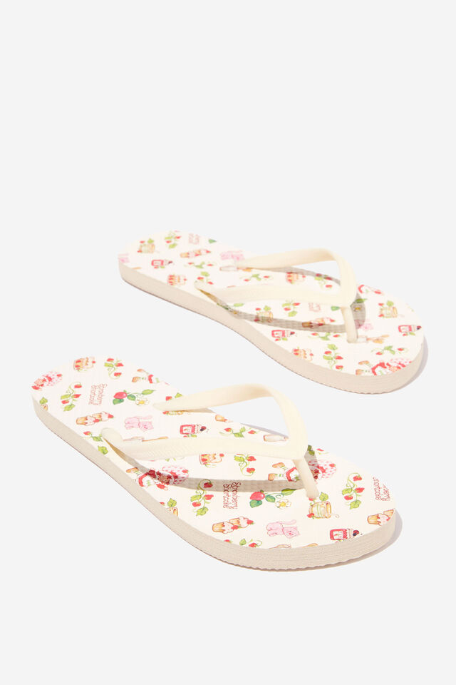 Strawberry Shortcake Rubi Flip Flop, LCN SSC STRAWBERRY SHORTCAKE YARDAGE/ECRU