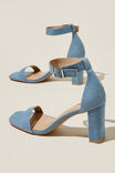 Matilda Ankle Strap Block Heel, WASHED BLUE DENIM - alternate image 4
