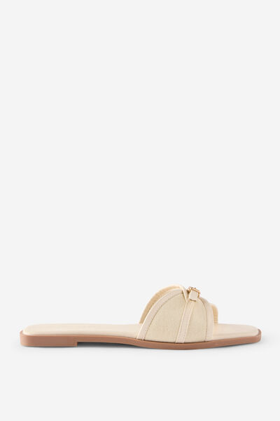 Charlotte Buckle Slide, CANVAS / BONE