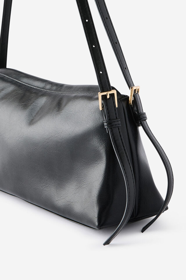 Alicia Underarm Bag, BLACK PU