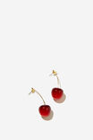 GOLD PLATED CHERRY DROP STUD