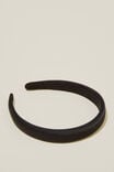 Tiara De Cabelo - Petite Padded Headband, BLACK SATIN - vista alternativa 1
