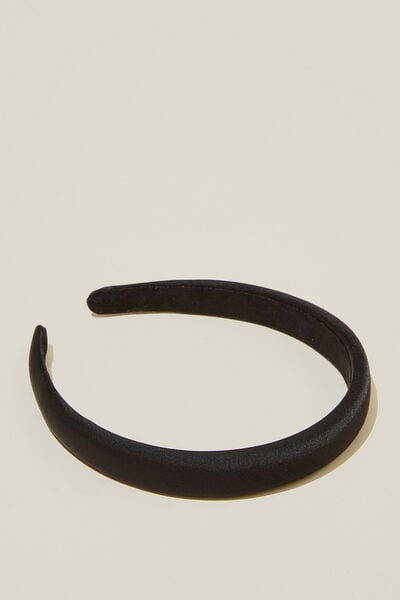 Petite Padded Headband, BLACK SATIN