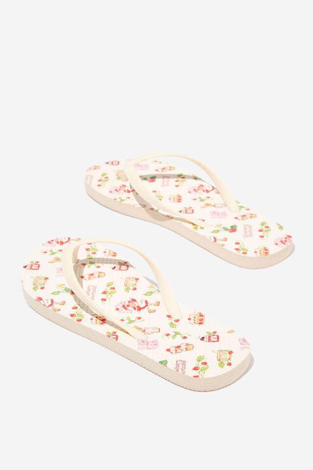 Strawberry Shortcake Rubi Flip Flop, LCN SSC STRAWBERRY SHORTCAKE YARDAGE/ECRU