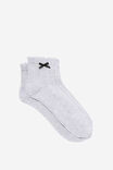 Frill Pointelle Ankle Sock, SOFT GREY - alternate image 1