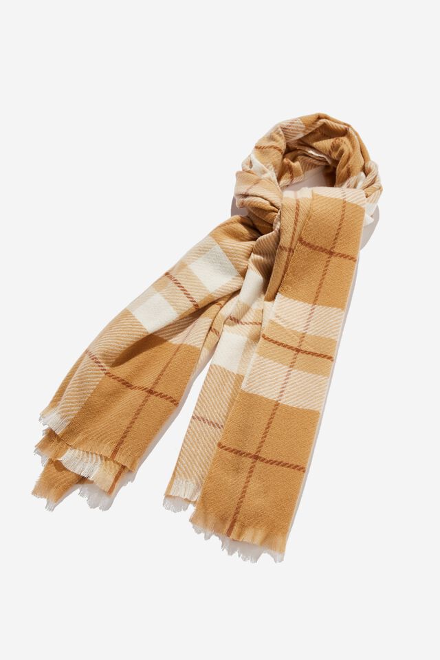 Millie Mid Weight Scarf, HERITAGE BROWN CHECK