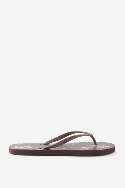 Round Toe Flip Flop, JENNA DITSY/CHOC