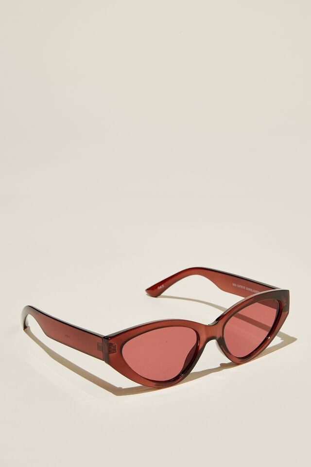 Mia Cateye Sunglasses, BOTTLE BROWN